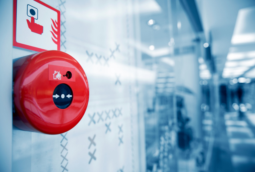 Closeup of a fire alarm