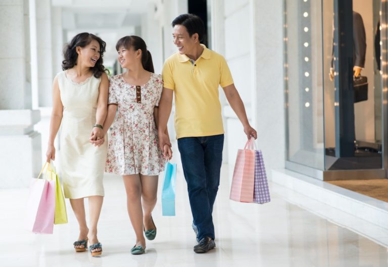 a family shopping