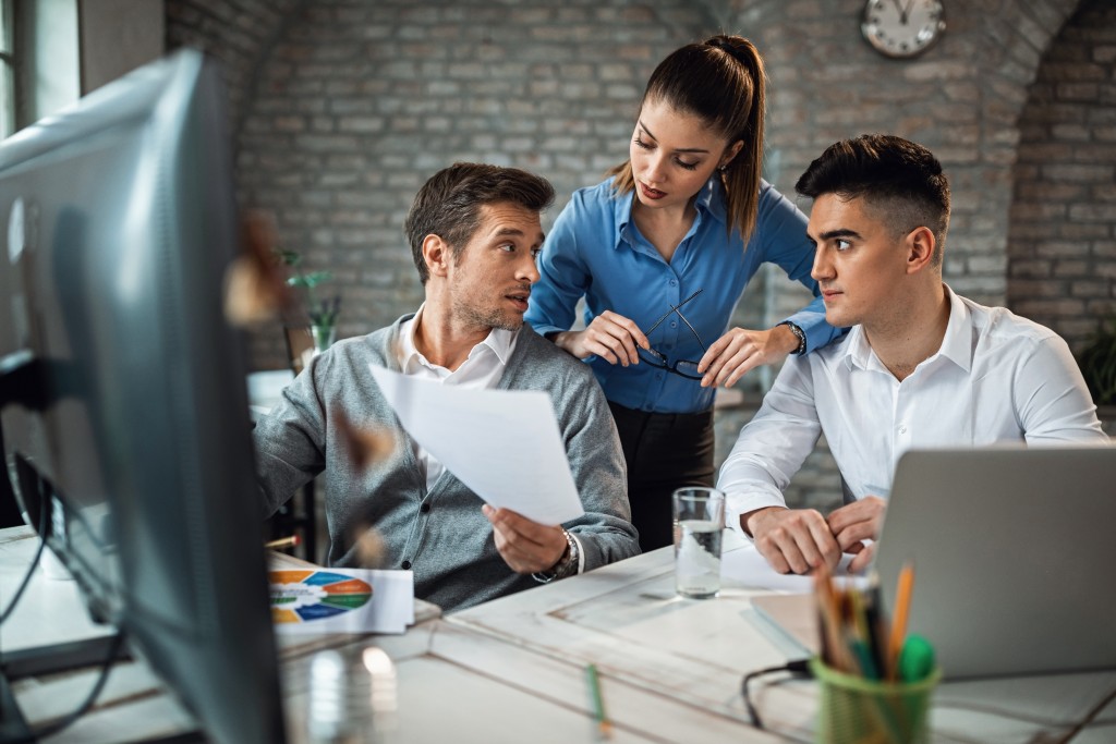 Business team in discussion