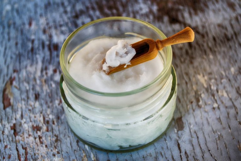 coconut oil in glass container