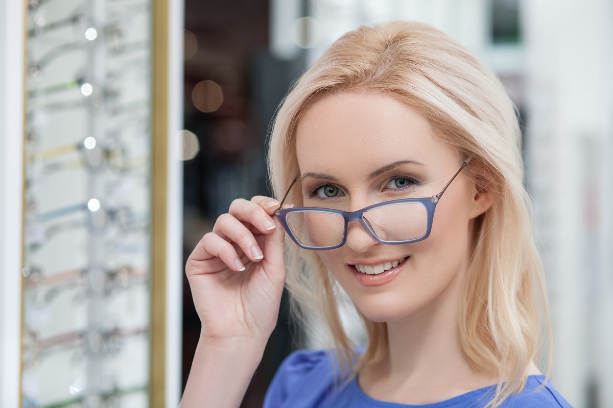 woman wearing glasses